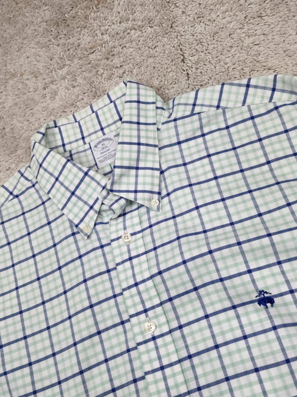 Brooks Brothers Button Down Shirt Mens Size XL Regent Oxford All Supima 100% - Picture 3 of 6